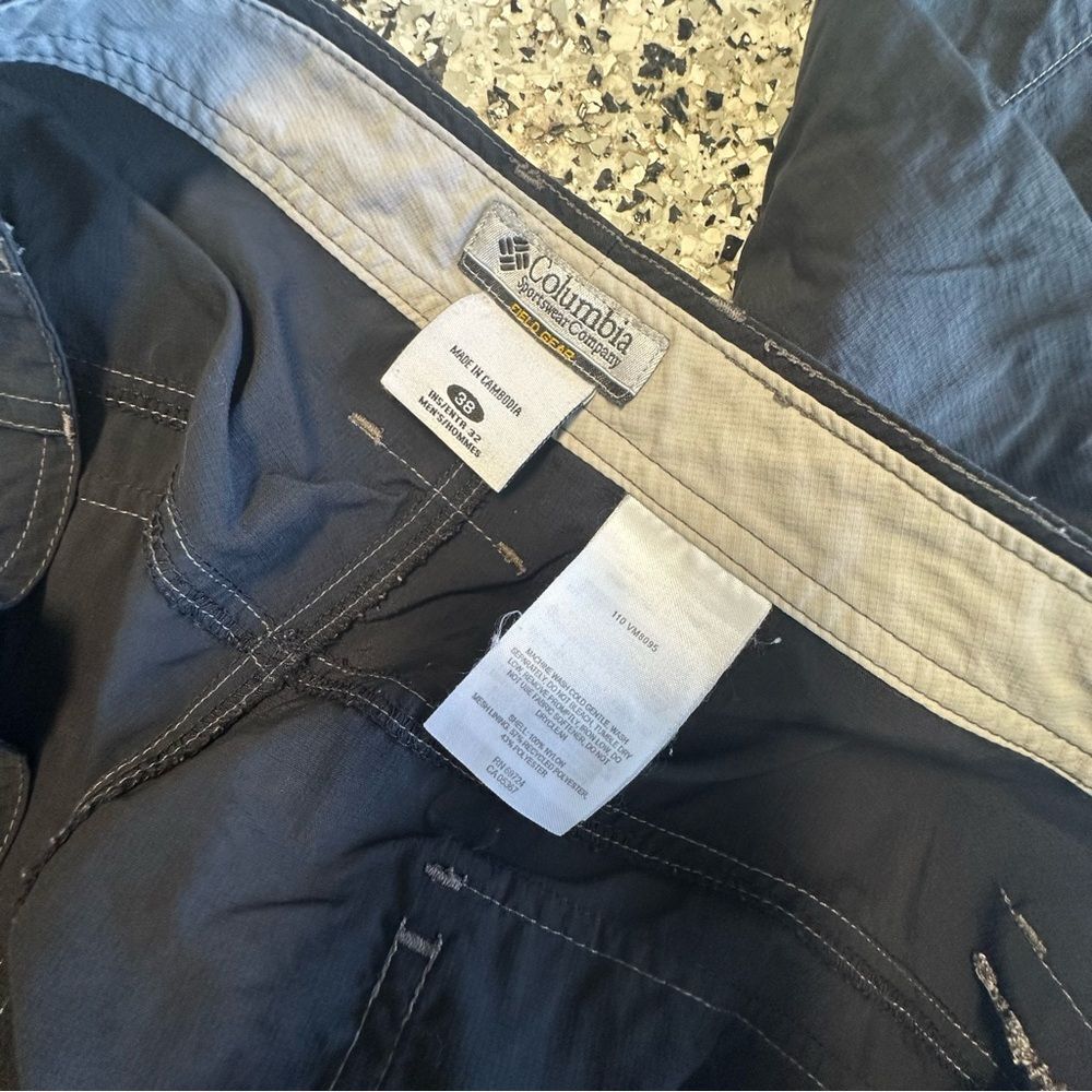 Columbia Field Gear Pants Mens 38 Relaxed Nylon Black Hiking Utility Stitched - Picture 6 of 9